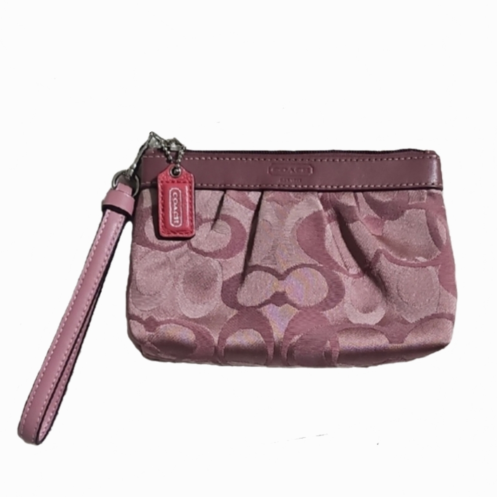 Vintage Coach Mauve/Pink Signature Wristlet